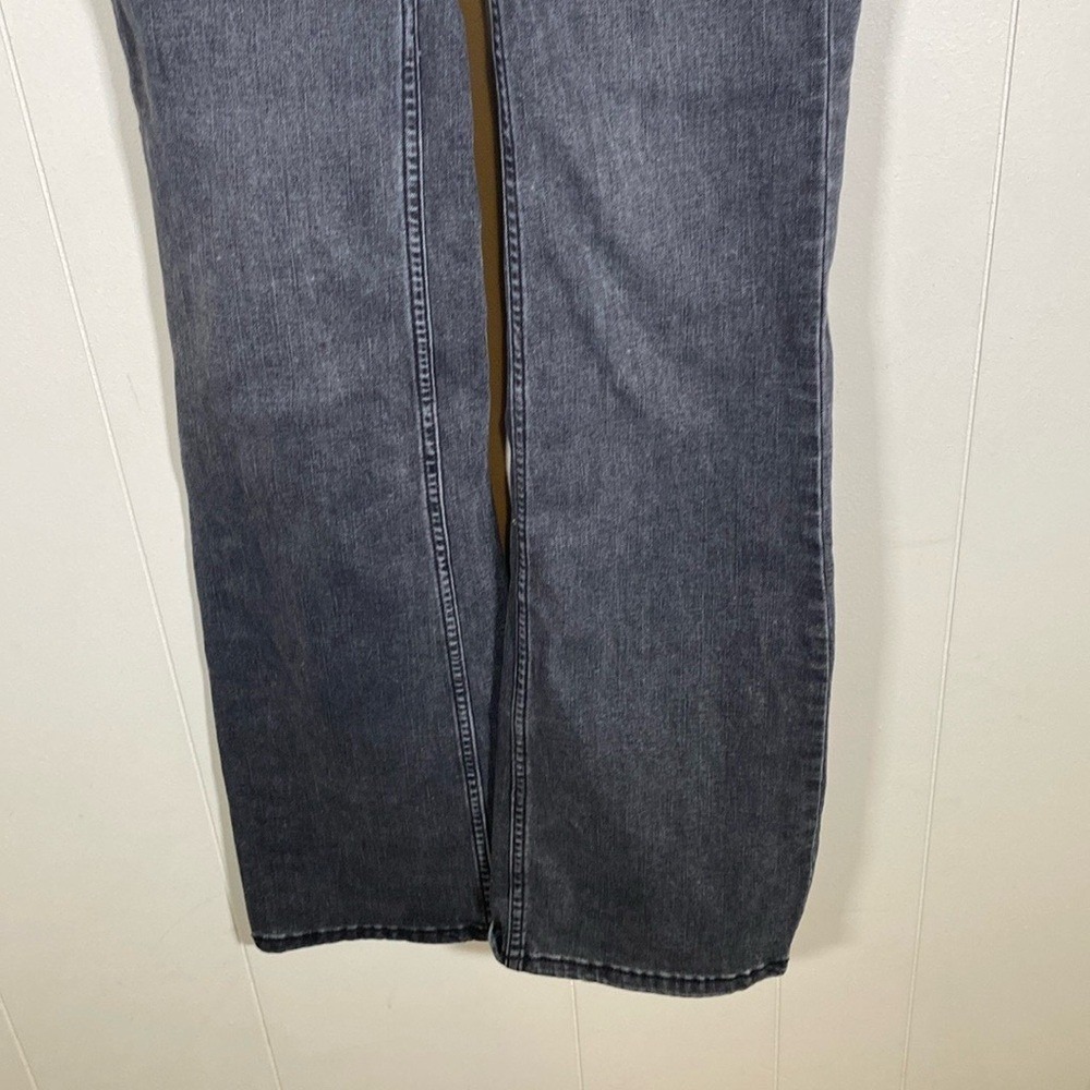 We The Free Jeans Womens 27 Black Denim Boot Cut Flare Button Fly Pants - Picture 4 of 13